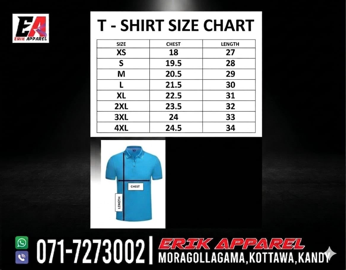 T-shirt size chart